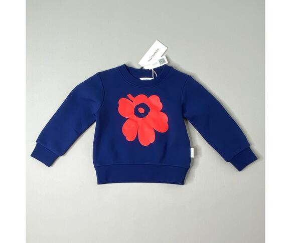 Marimekko Other - NWT Marimekko Navy Flower Sweatshirt Halli Unikko Placement 92/98 2T (~24 Mo)